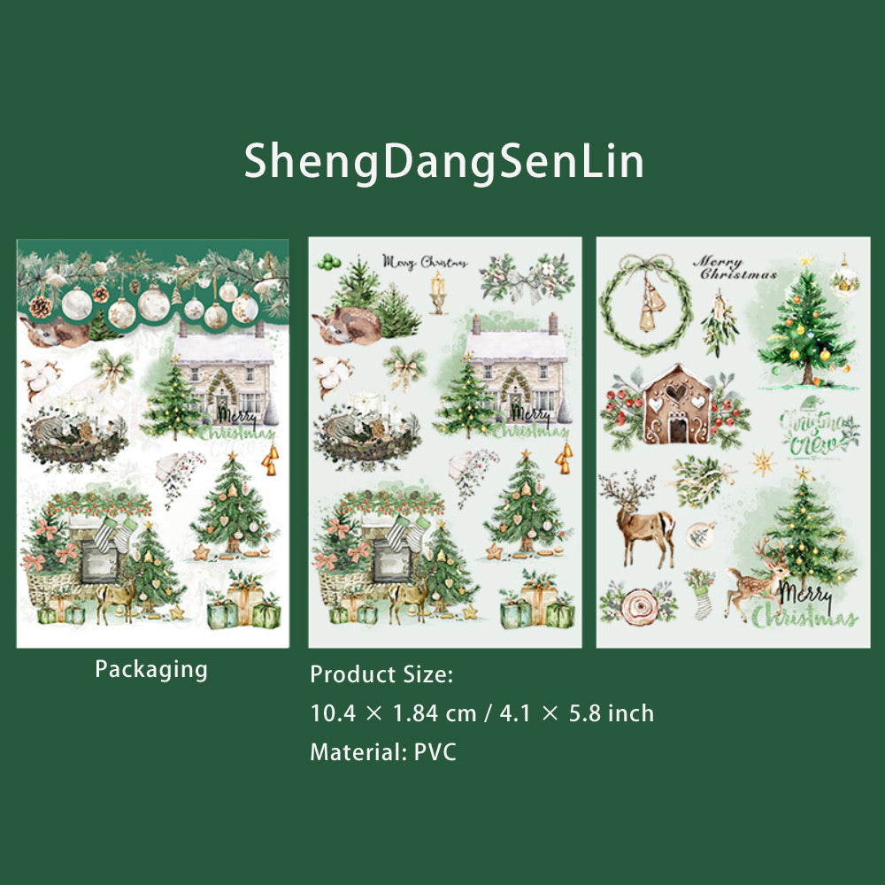 2 Sheets Christmas PVC Transfer Stickers SDPD