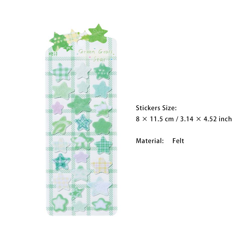 1 Sheet Fabric Star Stickers ZDXX