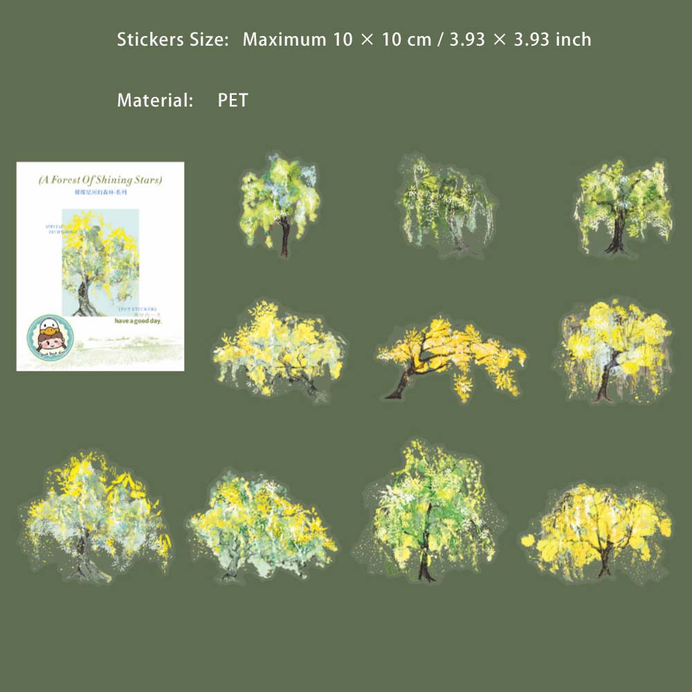 10 Pcs Fantasy Tree PET Stickers CCXHSL
