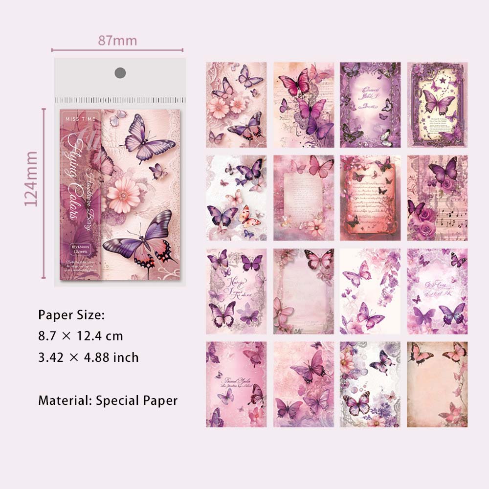 32 Sheets Butterfly Themed Scrapbook Paper PQSC