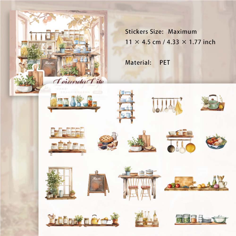 30 Pcs Home Life Style PET Stickers YRSH