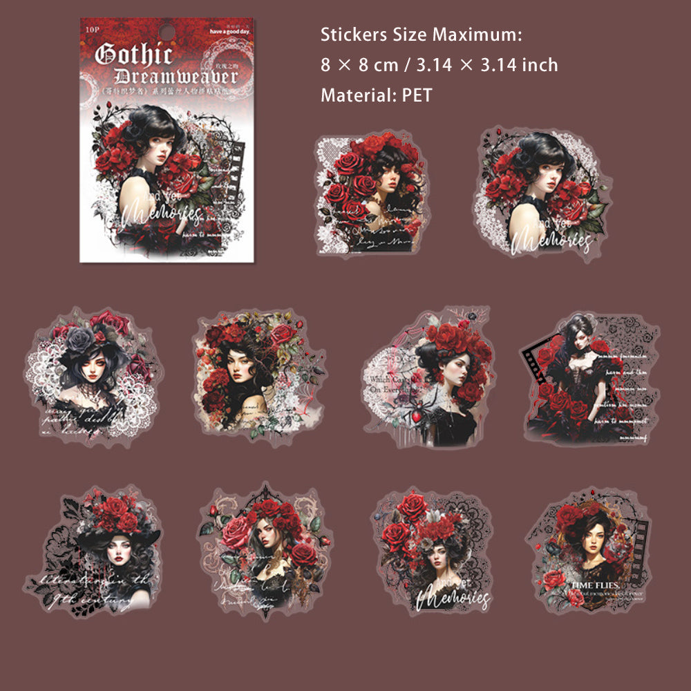 10 Pcs Gothic People Stickers GTZMZ