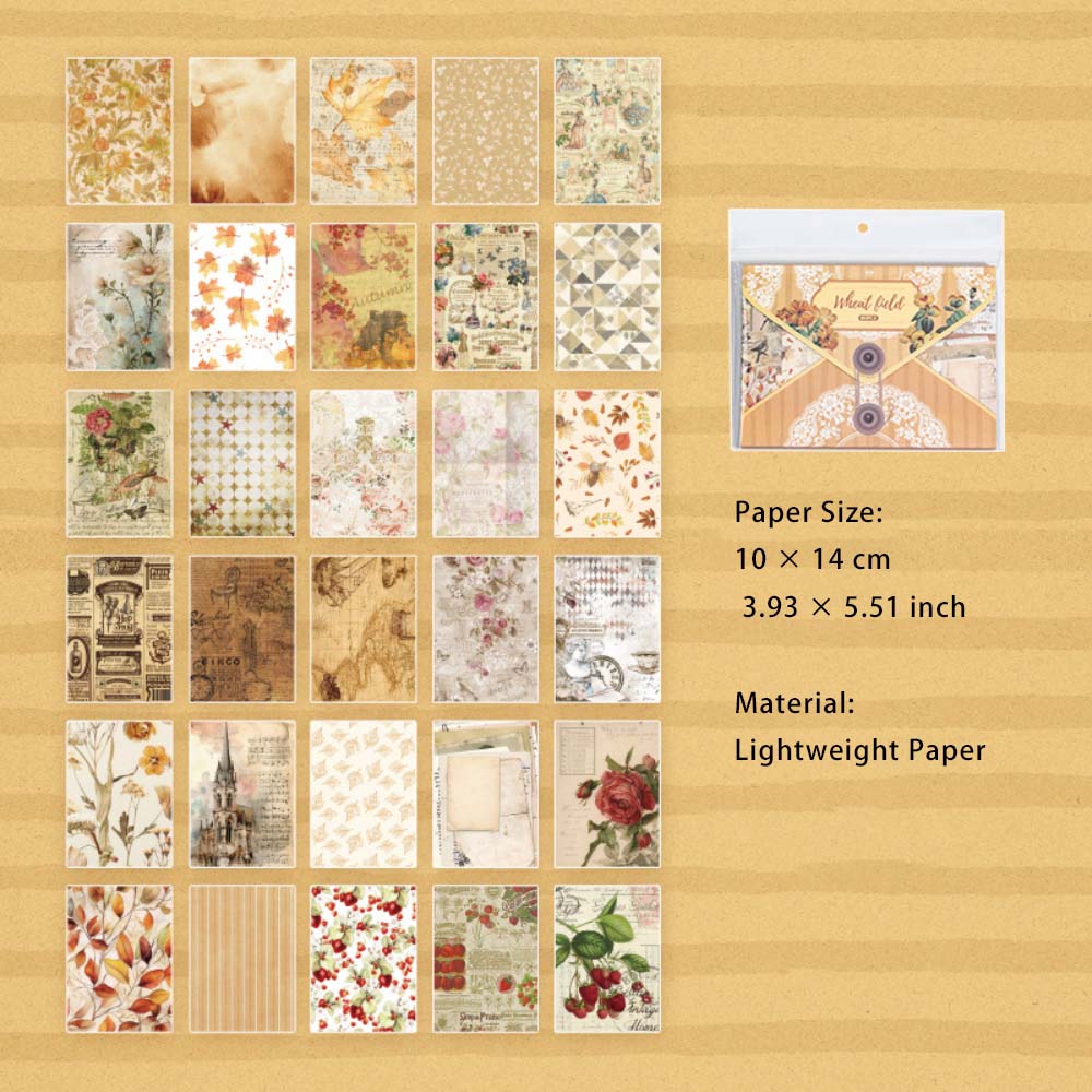 60 Sheets Vintage Scrapbook Paper WSSJ