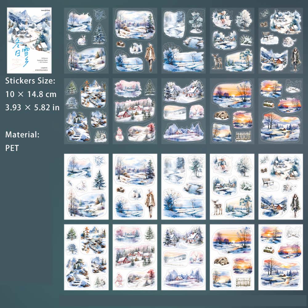 20 Sheets Wild Landscape PET Stickers TYSJ