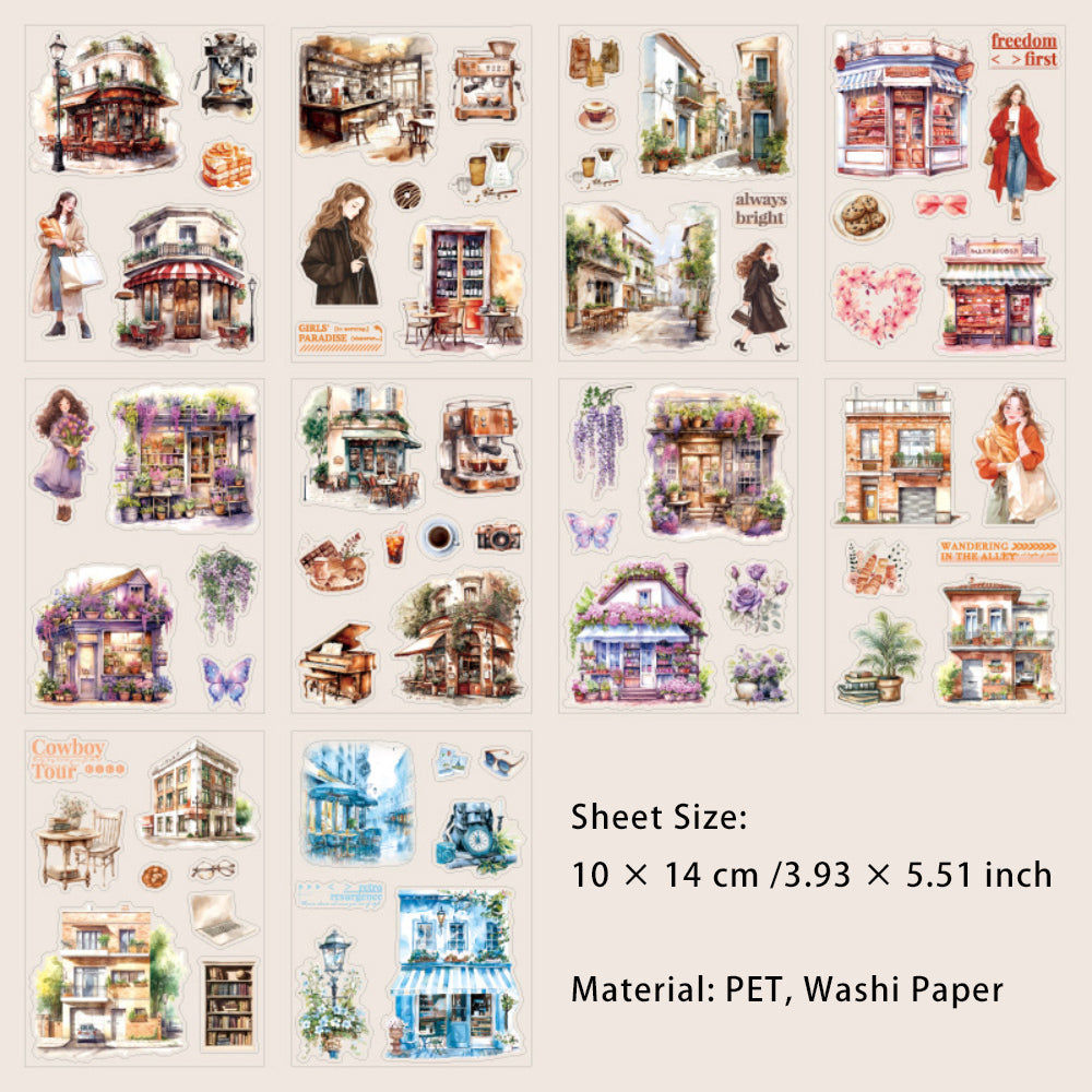 20 Sheets PET Garden Stickers Book YYHT