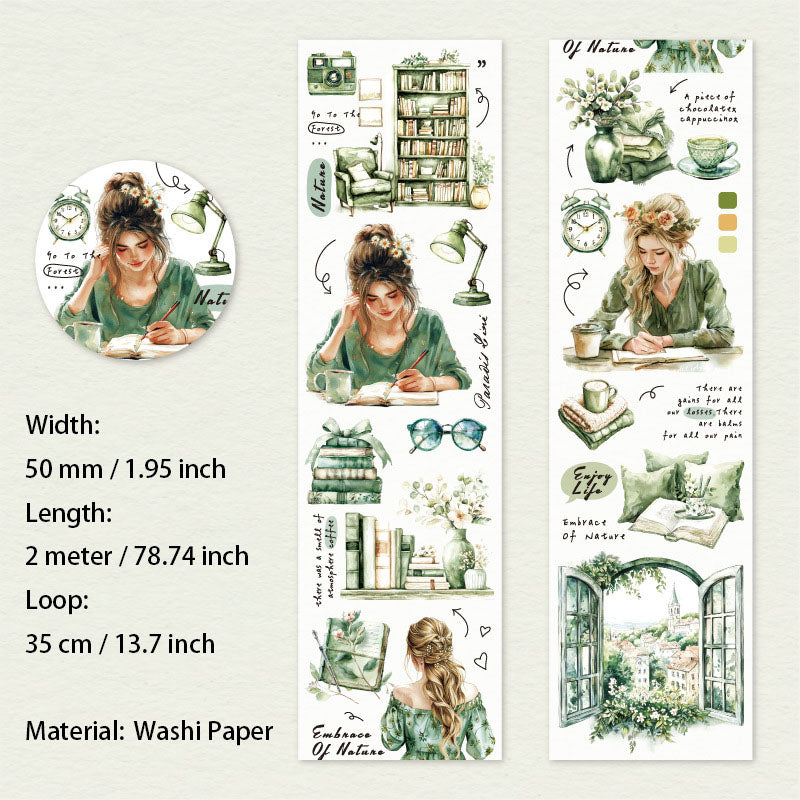 1 Roll Reading Girl PET Tape XQSG