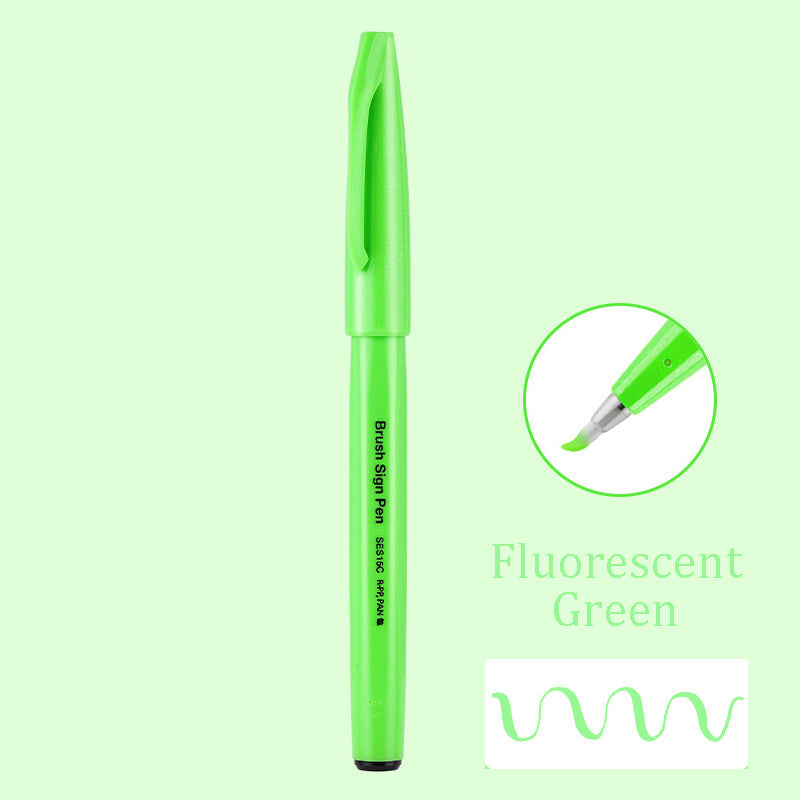 Pentel Touch Sign Pen Brush (SES15C) - Fluorescent Green