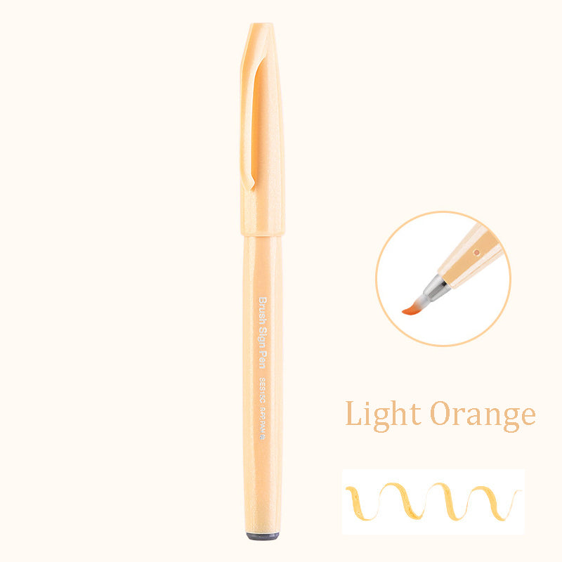 Pentel Touch Sign Pen Brush (SES15C) - Light Orange