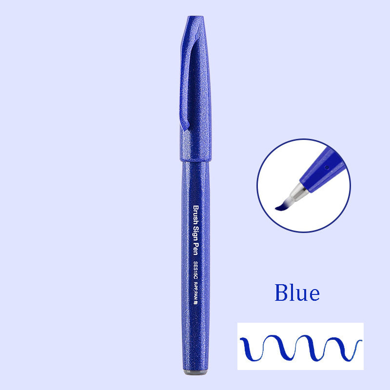 Pentel Touch Sign Pen Brush (SES15C) - Blue