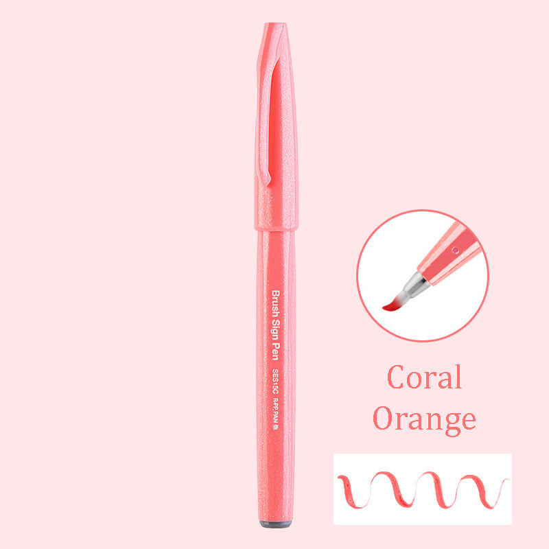 Pentel Touch Sign Pen Brush (SES15C) - Coral Orange