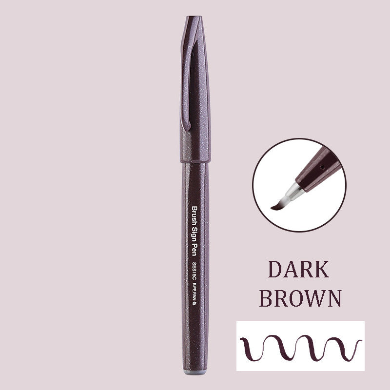 Pentel Touch Sign Pen Brush (SES15C) - Dark Brown