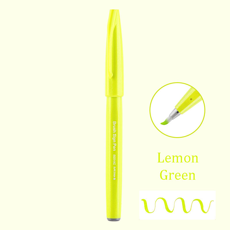 Pentel Touch Sign Pen Brush (SES15C) - Lemon Green