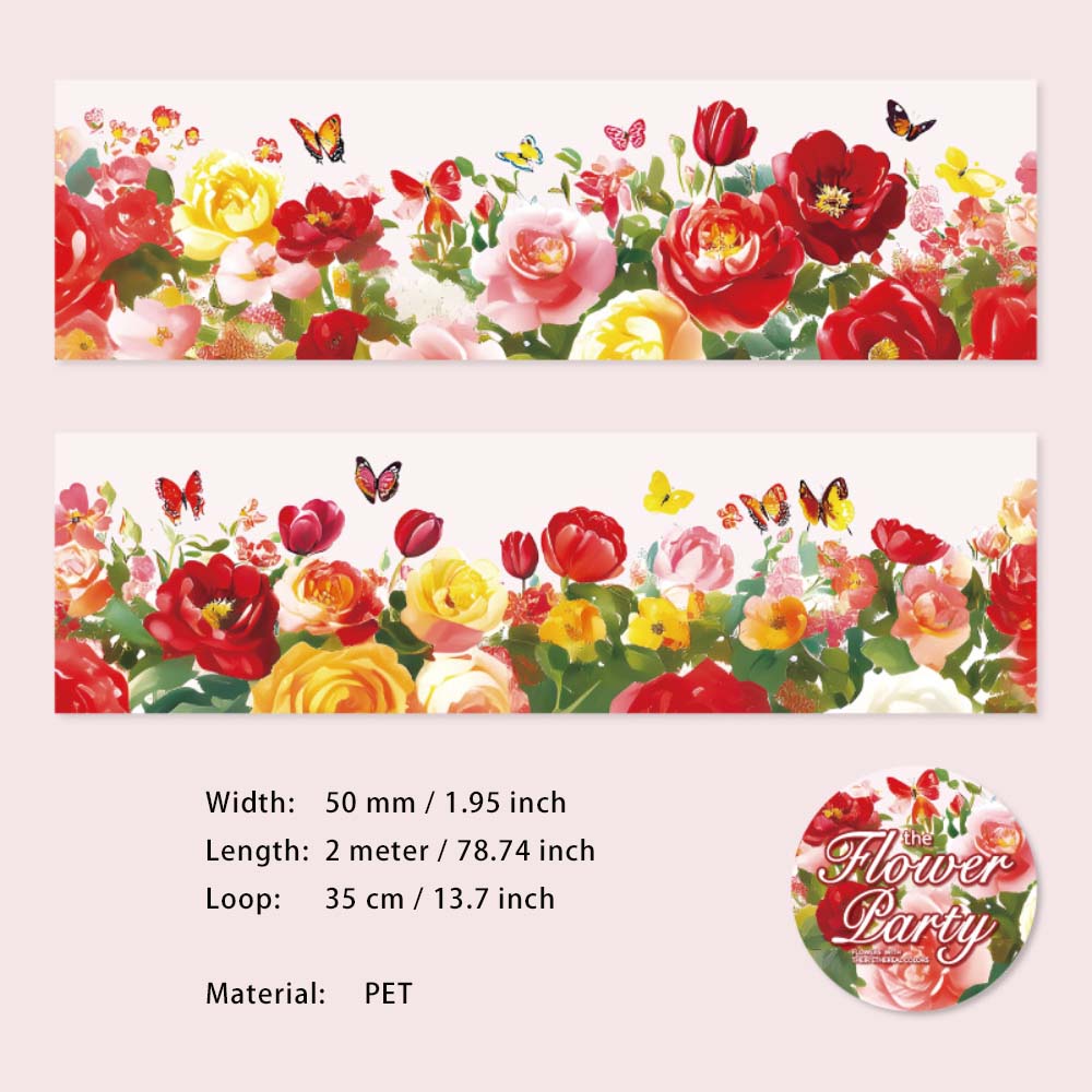 1 Roll Flower Butterfly PET Tape HDJH