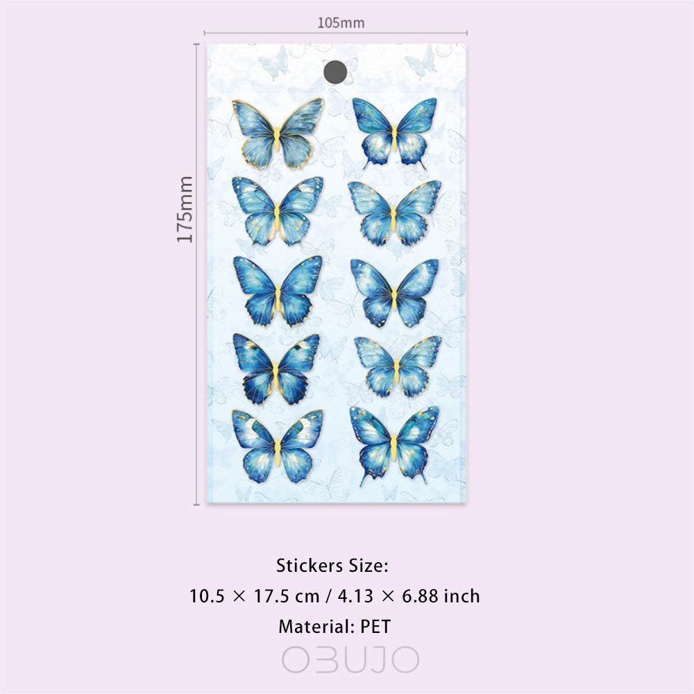 10 Pcs Glitter Butterfly Stickers MDHJ