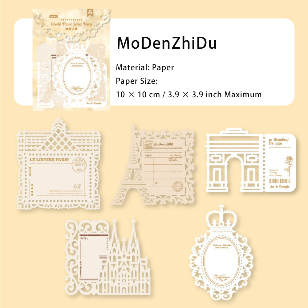 10 Sheet Travel Theme Cutout Scrapbook Paper ZYSJ