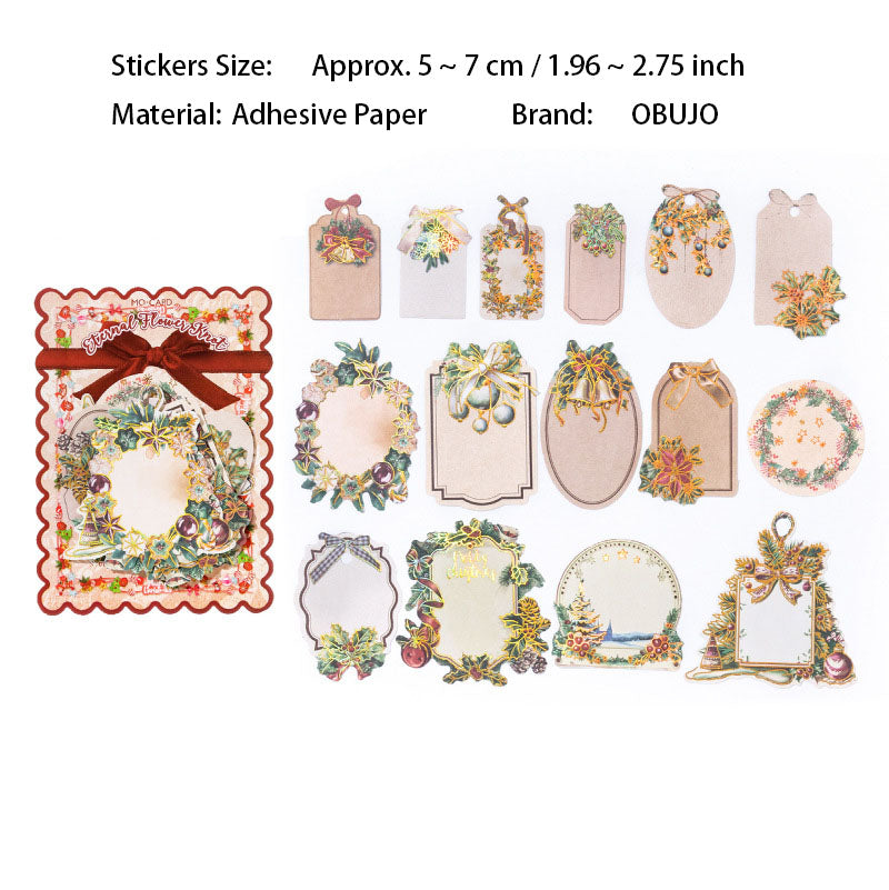 30 Pcs Gold Foil Christmas Themed Stickers SDGB