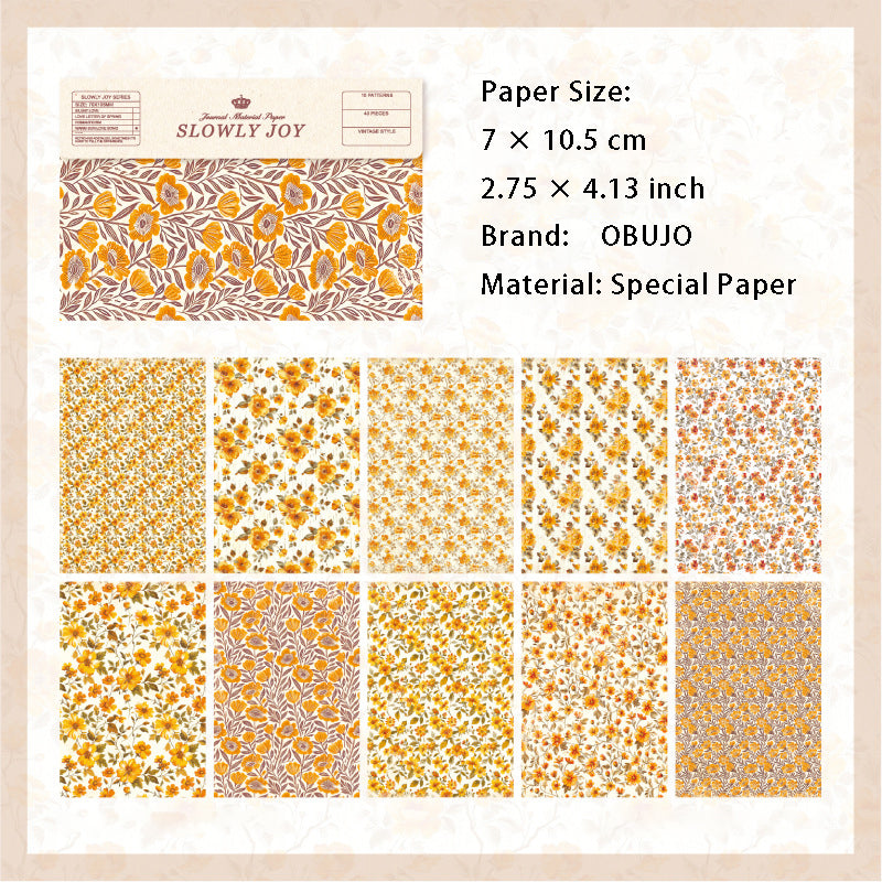 40 Sheets Vintage Floral Scrapbook Paper MMDHX