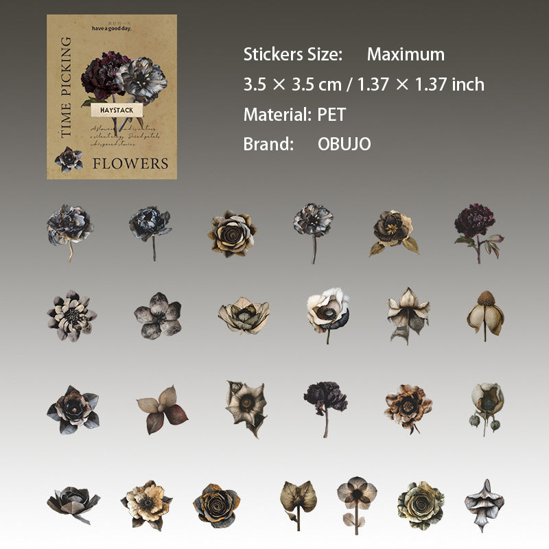 25 Pcs Vintage Flower Stickers SGSHJ