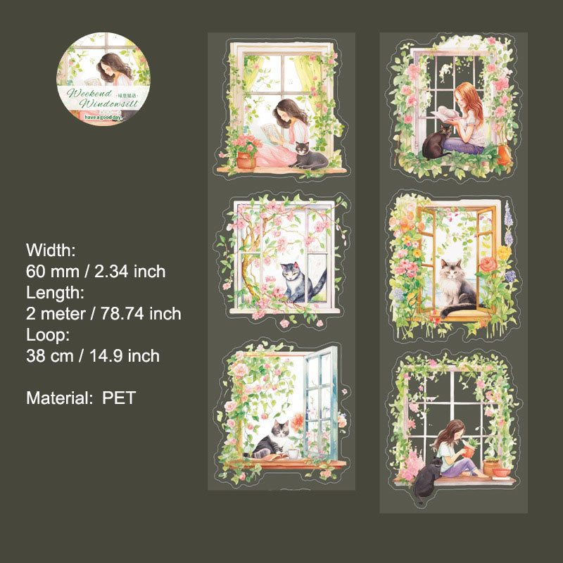 1 Roll Weedkend Girl PET Stickers Tape ZMDCT