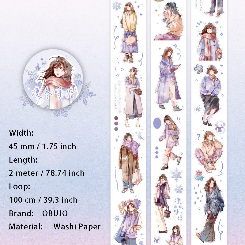 1 Roll Girl Theme Washi Stickers Tape SJHY