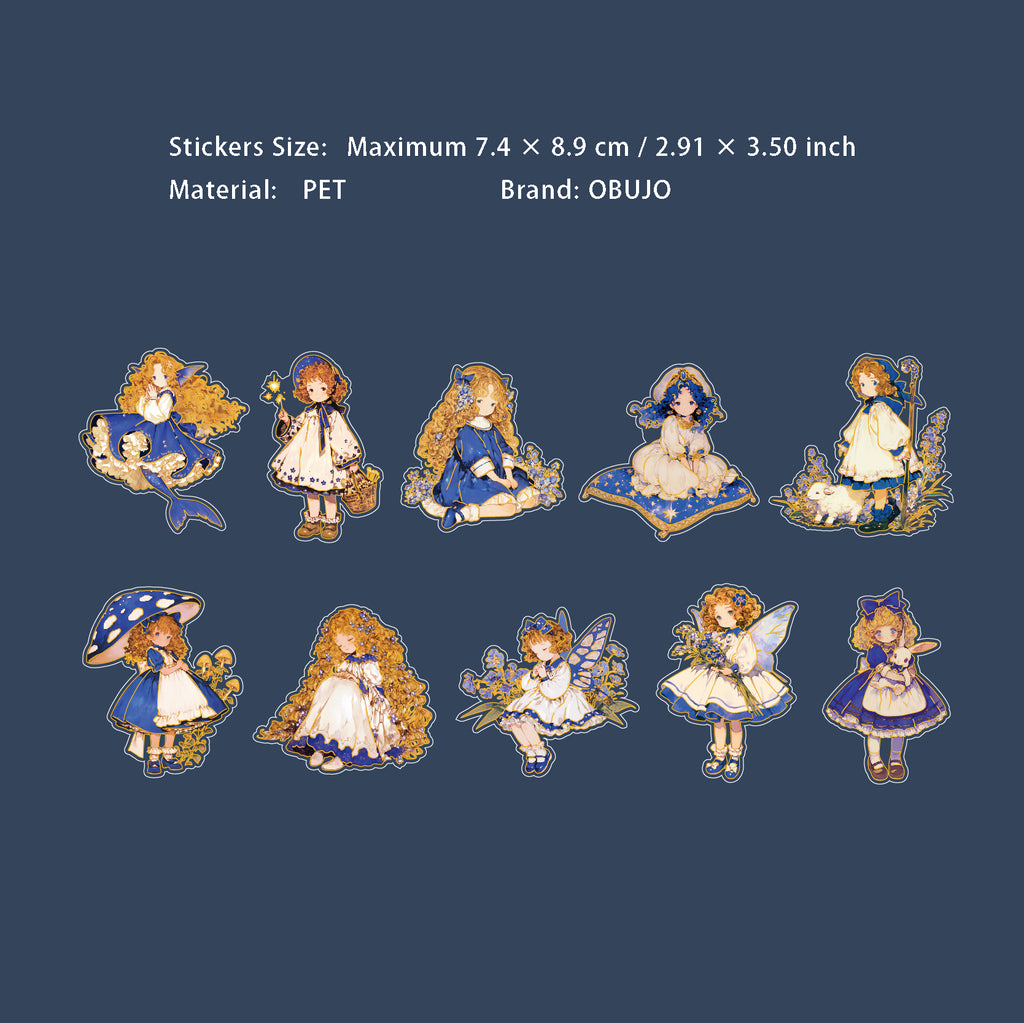 10 Pcs Fairy Girl PET Stickers THJC