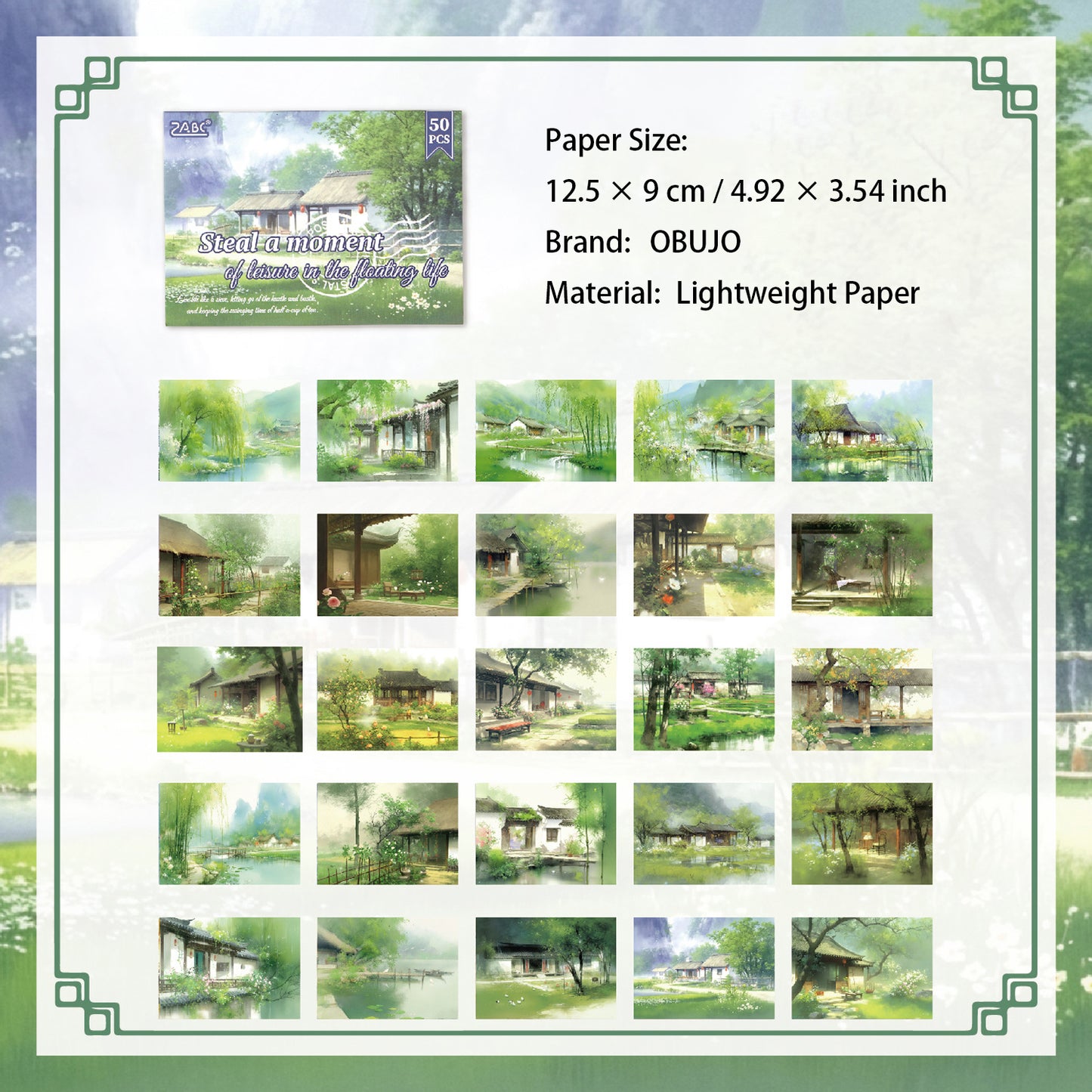 50 Sheets Natural Landscape Journal Paper SJHJ