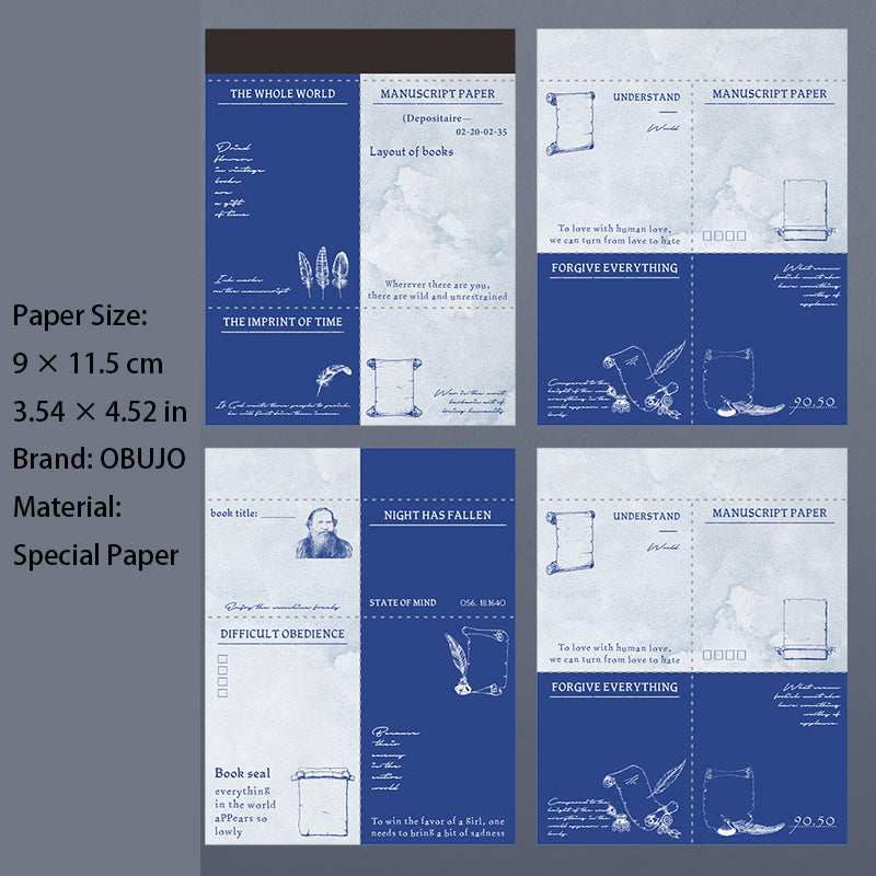 30 Sheets Masterpiece Themed Notepad Paper WHSZ