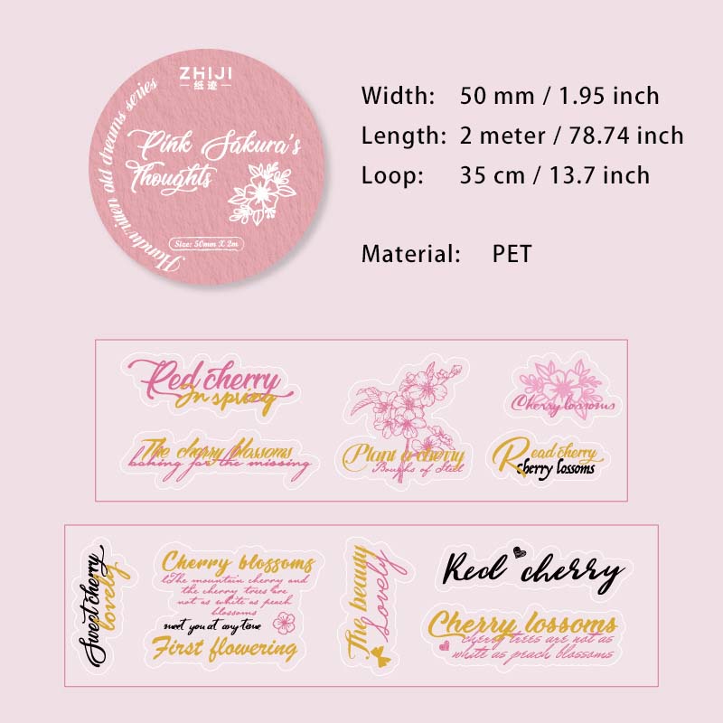 1 Roll Positive Quote PET Stickers Tape SXJM