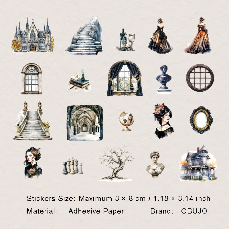 20 Pcs Gothic Magic Manor Stickers ZYDSY