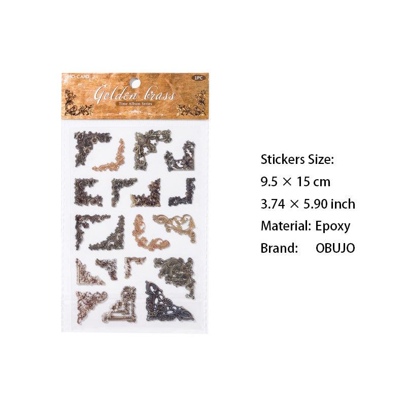 1 Sheet Vintage Epoxy Corner Stickers SGXC