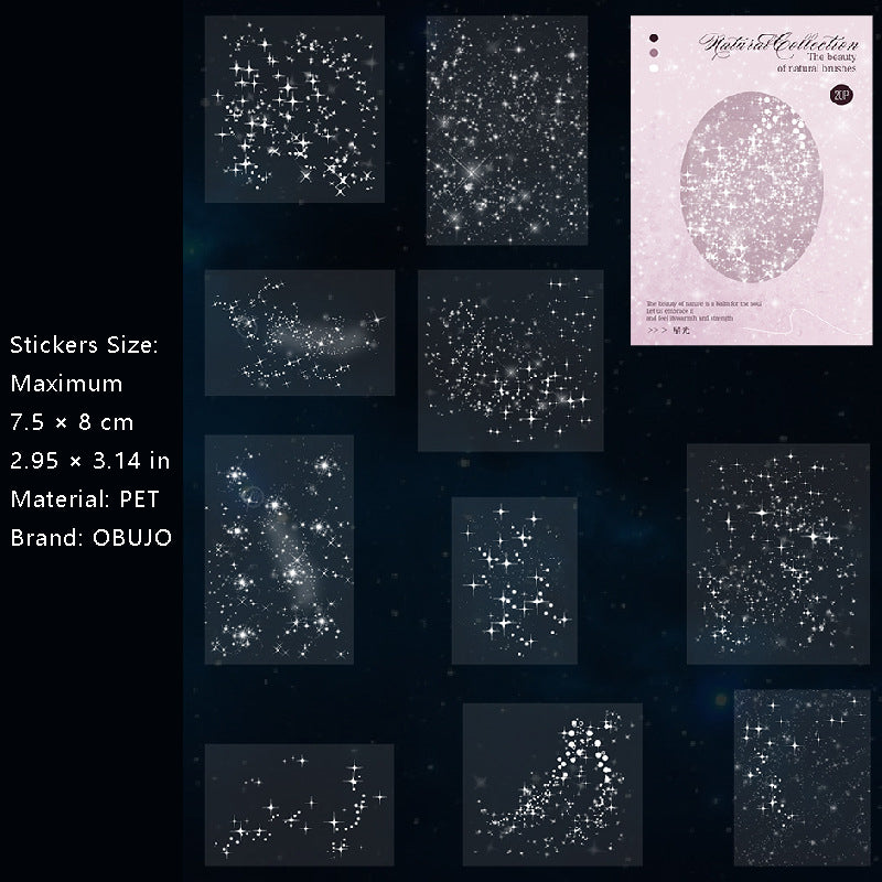 20 Pcs Natural Element PET Stickers ZRJ