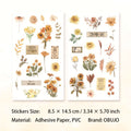 4 Sheets Flower Stickers and Transfer Stickers HJQX