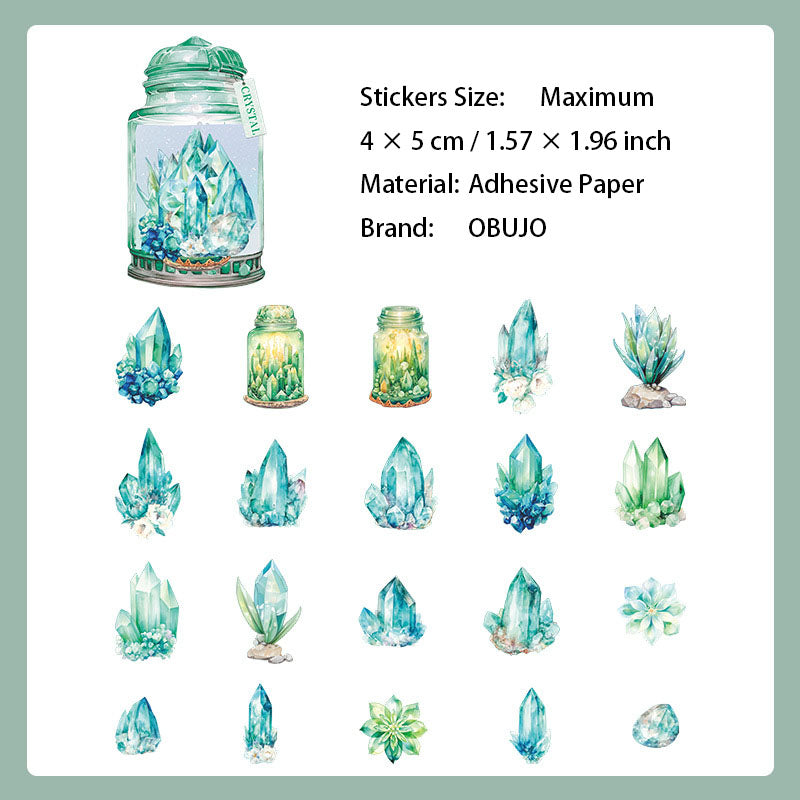20 Pcs Crystal Flower PET Stickers HJWY