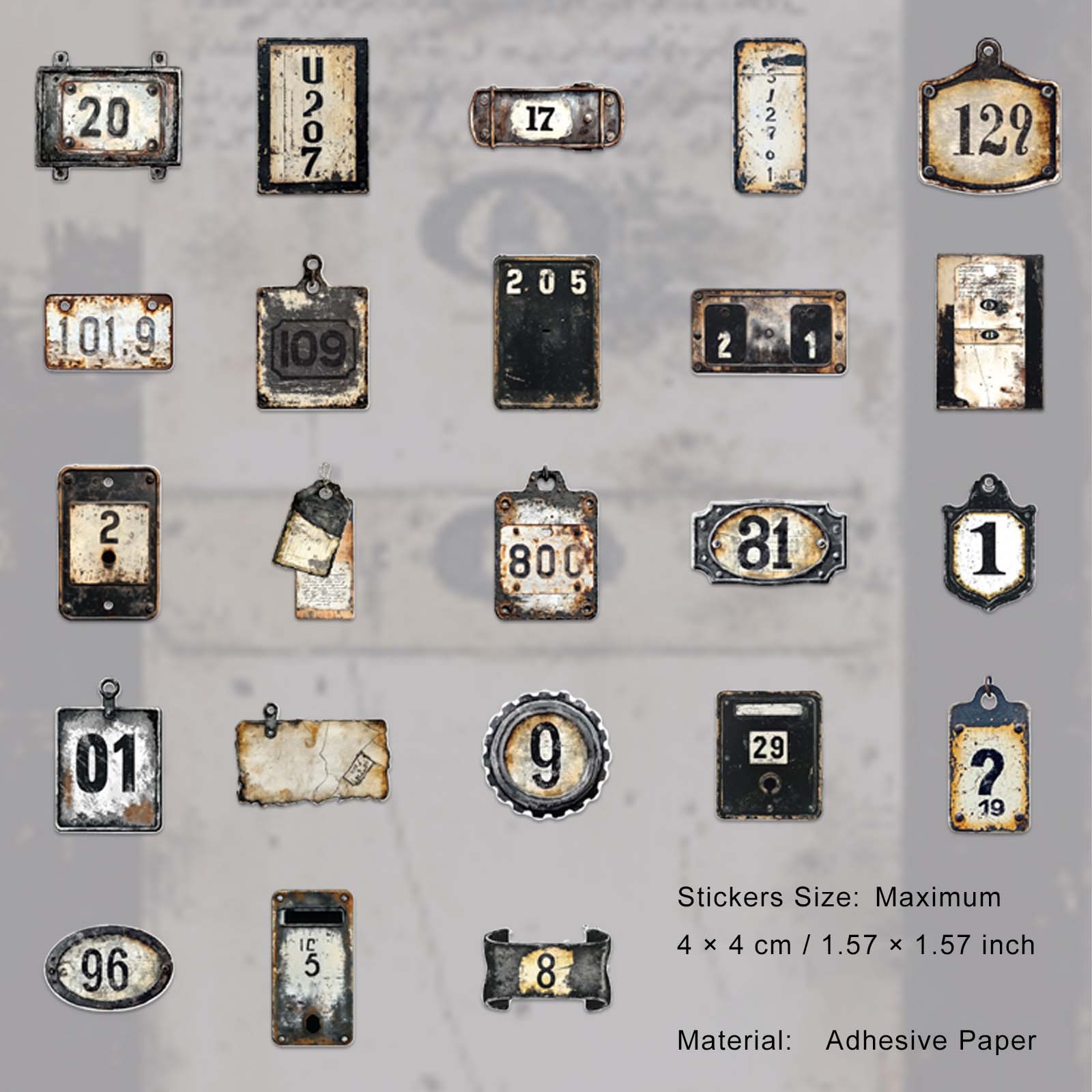 46 Pcs Vintage Lable Stickers JJSMM