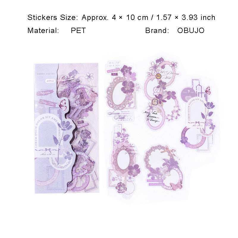 10 Pcs Vintage Collage PET Stickers AYJZ