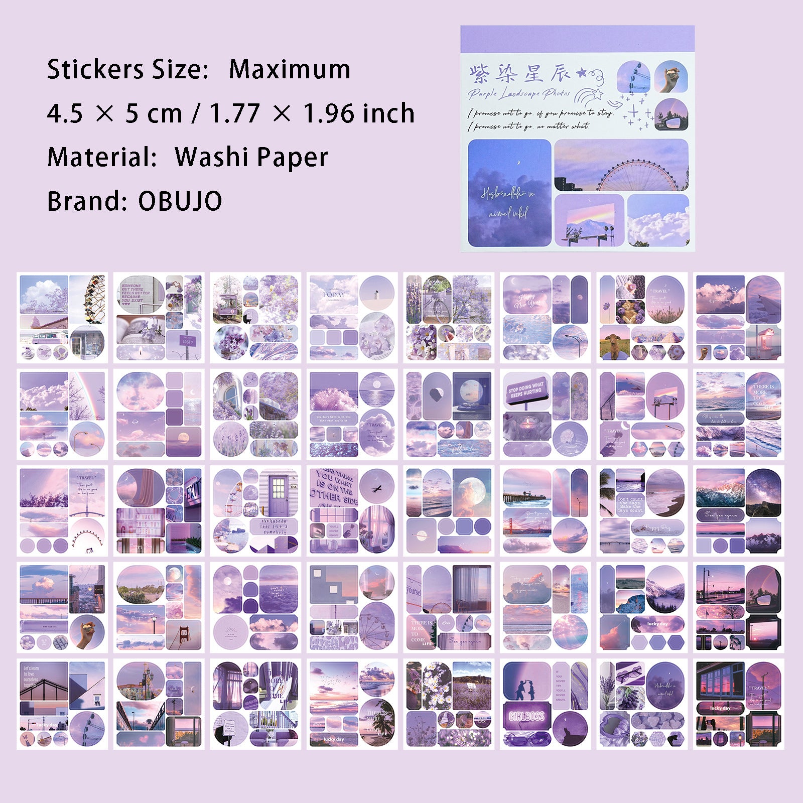 40 Sheets Aesthetics Washi Stickers Book SZLKDF