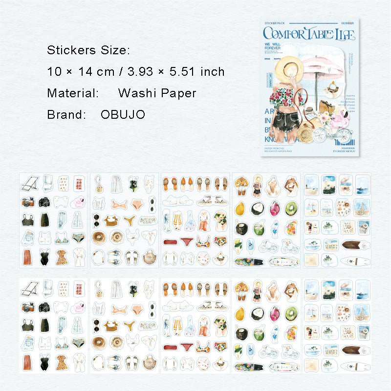 10 Sheets Lifestyle Planner PET Stickers QYSH