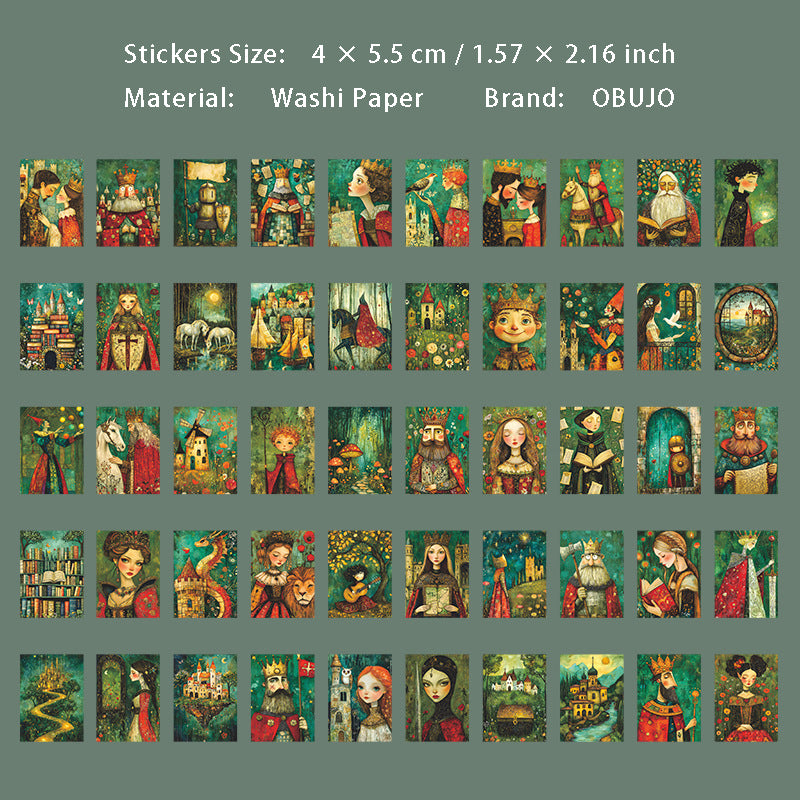 50 Pcs Fairy Tale Theme Washi Stickers Book THXS