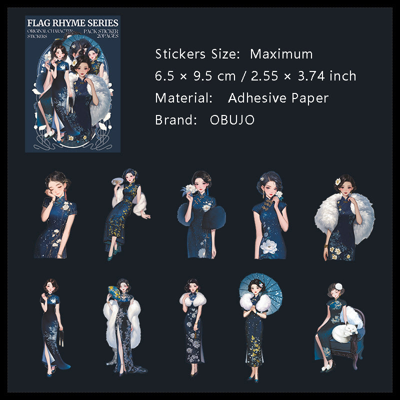 20 Pcs Classic Lady Stickers QJXL