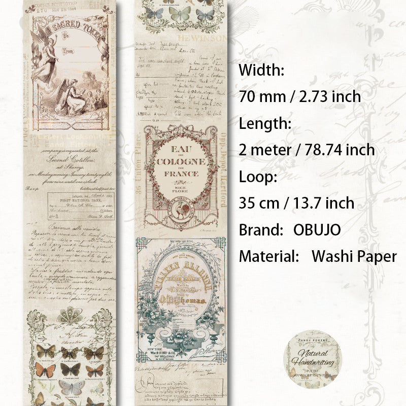 1 Roll Vintage Psalm Manuscript Washi Tape ZJSG