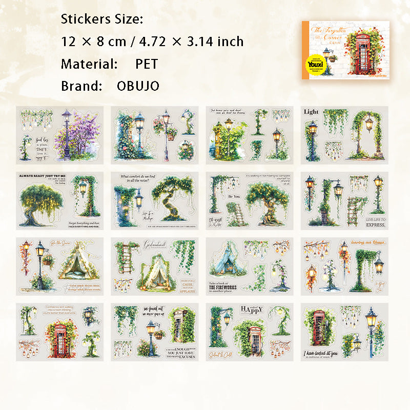 16 Sheets Garden Vine PET Stickers Book BYWDJL