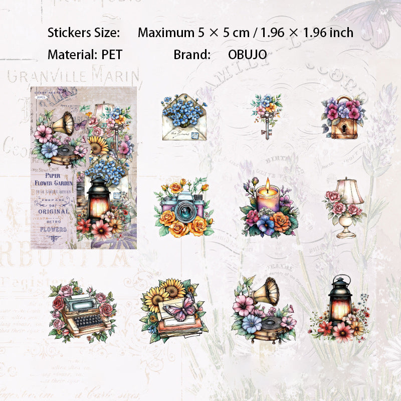20 Pcs Floral Gadgets PET Stickers MAHY