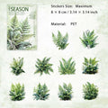20 Pcs Green Plants Ferns PET Stickers QJCJ