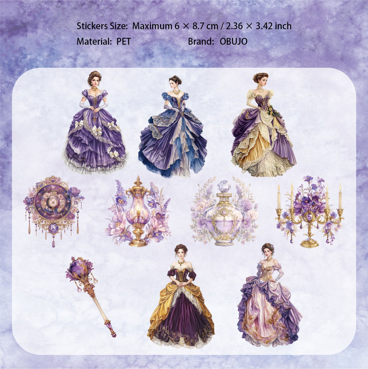 20 Pcs Vintage Lady PET Stickers QMCX