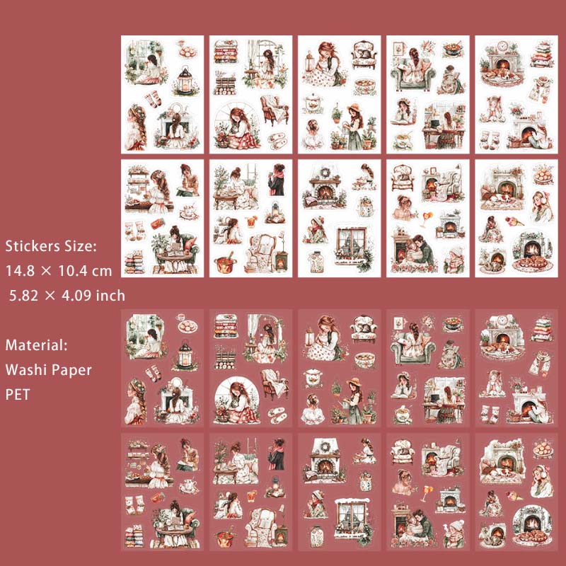 20 Sheets Seasonal Girl Lifestyle Stickers Book SYDSH