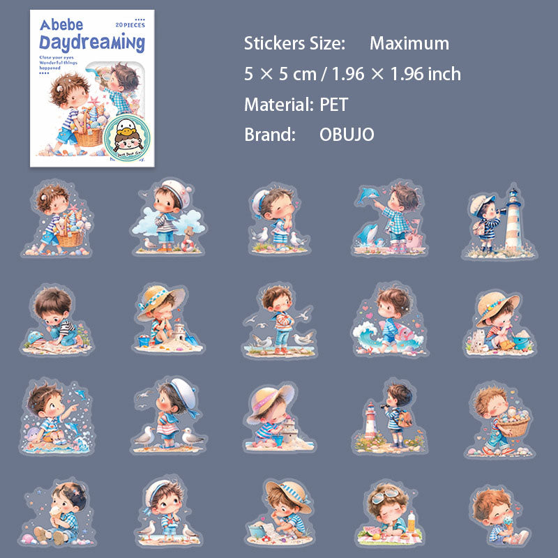 20 Pcs Fantasy Kids PET Stickers BRMY