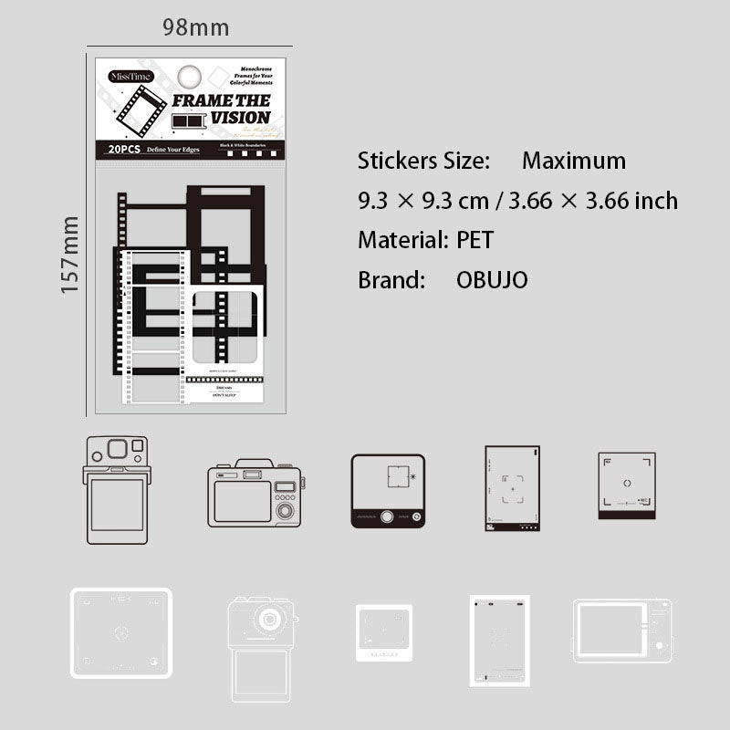 20 Pcs Movie Flim PET Stickers KGSJ