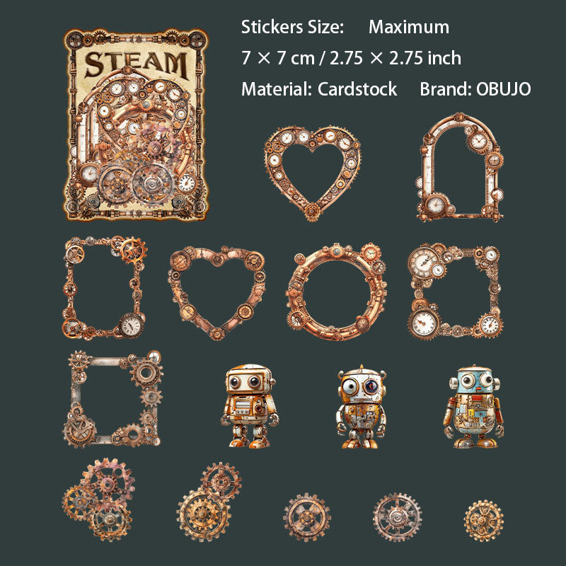 15 Pcs Vintage Punk Cardstock Stickers ZQHXL