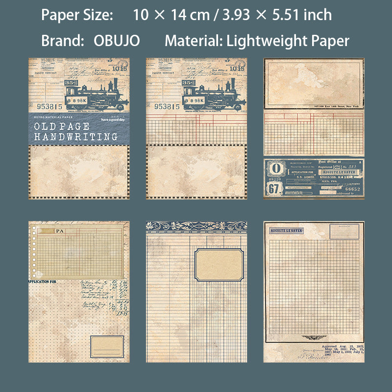 20 Pcs Old Page Journal Paper JYSJ