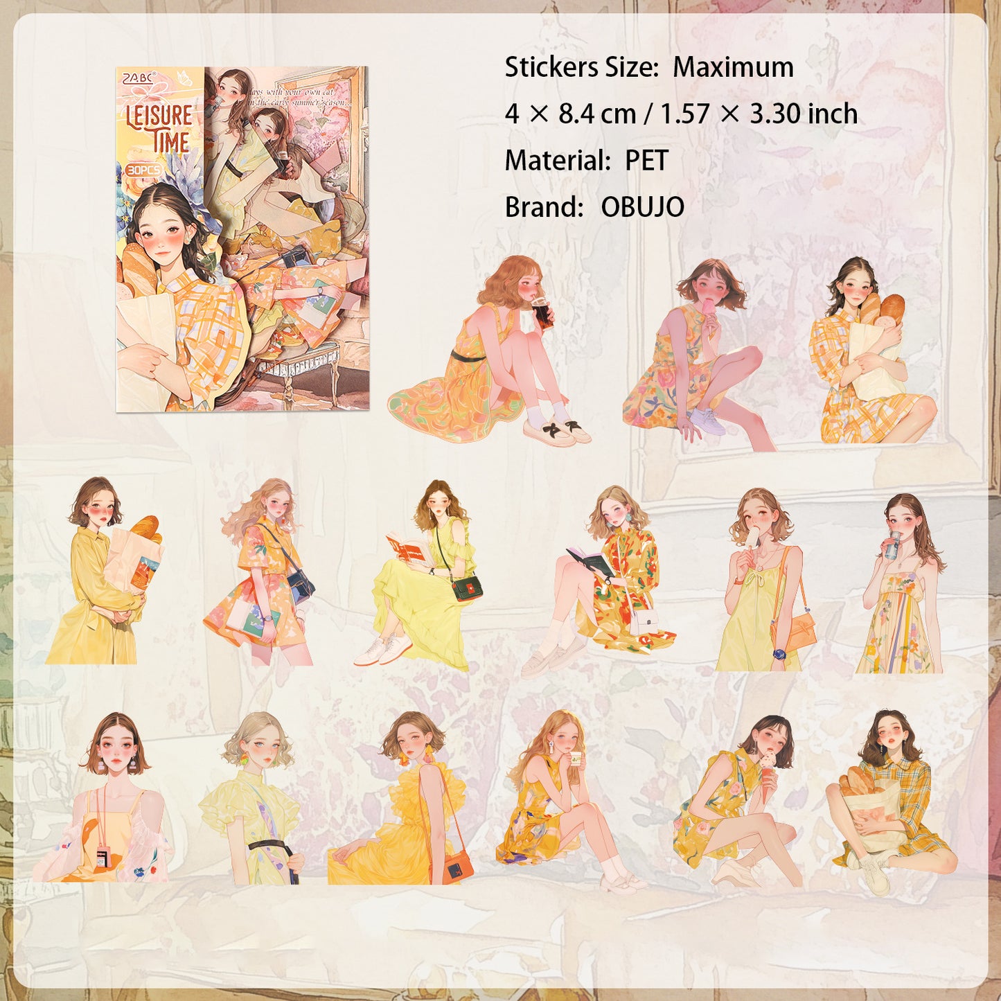 30 Pcs Girl Lifestyle PET Stickers SHSP